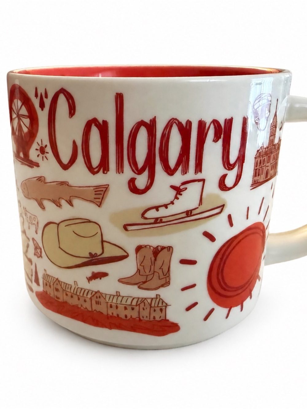 Starbucks Calgary Been There Series 14 oz Mug Red Interior NWTn